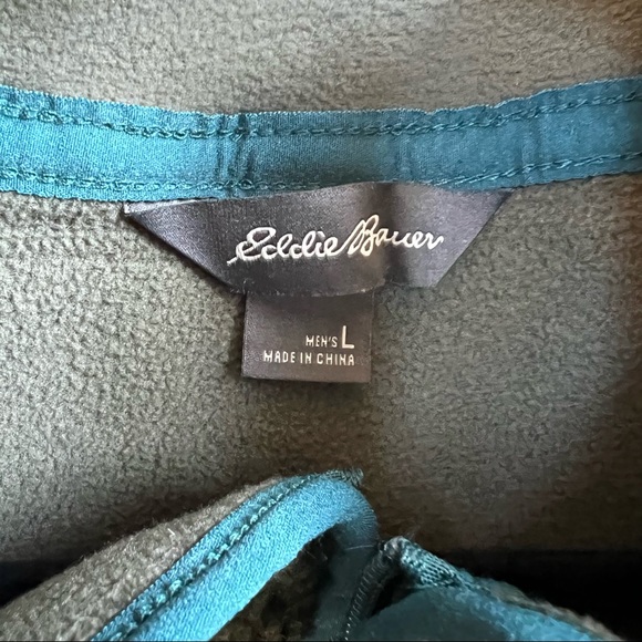 Eddie Bauer NWT Loden Green High Pile Full Zip Chilali Sherpa Jacket Men’s Large - Picture 4 of 8